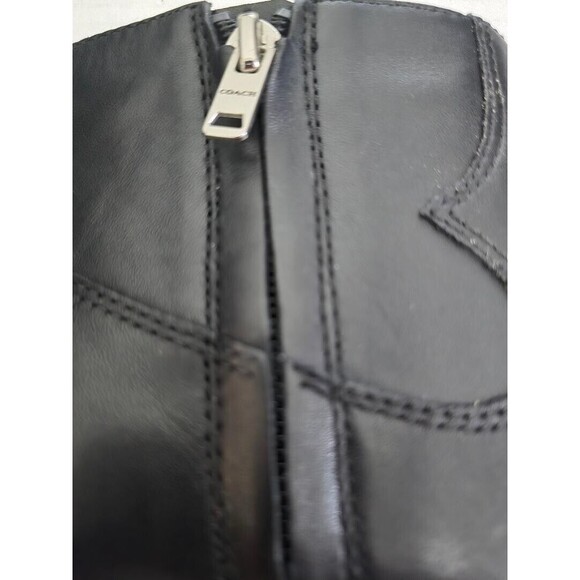 Coach Dannie Saddle Black Block Heel Western Style Leather Ankle Boots S… - Picture 7 of 11
